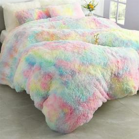img 2 attached to Chicrug Fluffy Rainbow Bedding Comforter