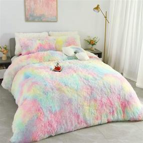 img 4 attached to Chicrug Fluffy Rainbow Bedding Comforter