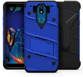 img 1 attached to 📱 ZIZO Bolt Series LG K40 Case: Ultimate Drop Protection with Kickstand Bundle - Includes Belt Clip Holster - LG Harmony 3 Blue