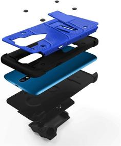 img 2 attached to 📱 ZIZO Bolt Series LG K40 Case: Ultimate Drop Protection with Kickstand Bundle - Includes Belt Clip Holster - LG Harmony 3 Blue