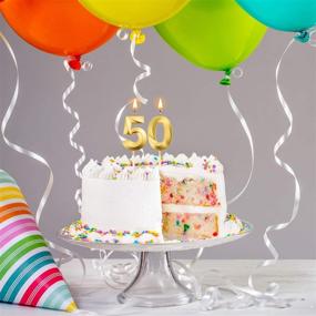 img 2 attached to 🎂 Золотые цифровые свечки для 50-летия на торт – украшение для торта "С днем рождения" для вечеринки, свадьбы или годовщины.