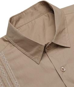 img 1 attached to 👔 Sleeve Guayabera Embroidered Button Down Shirt by COOFANDY