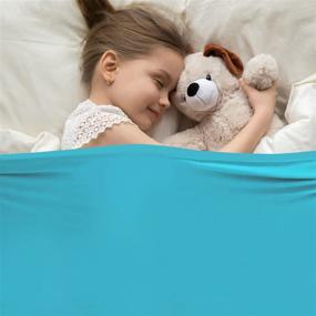 img 4 attached to 🛌 Galagee Sensory Compression Bed Sheet for Kids: Comfortable Twin Size Turquoise Sheet + Mesh Wash Bag, Ideal for Autism, ADHD, SPD, Sensory Processing Disorder - Stretchy, Breathable & Effective