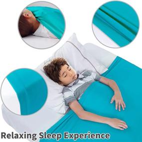 img 1 attached to 🛌 Galagee Sensory Compression Bed Sheet for Kids: Comfortable Twin Size Turquoise Sheet + Mesh Wash Bag, Ideal for Autism, ADHD, SPD, Sensory Processing Disorder - Stretchy, Breathable & Effective