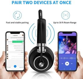 img 3 attached to 🎧 KKUYI Беспроводная гарнитура для дальнобойщиков с технологией Bluetooth и шумоподавлением, с микрофоном, наушники на ушной дуге для мобильного телефона, Skype и водителей грузовиков.