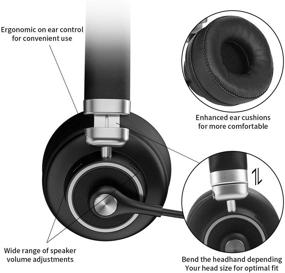 img 2 attached to 🎧 KKUYI Беспроводная гарнитура для дальнобойщиков с технологией Bluetooth и шумоподавлением, с микрофоном, наушники на ушной дуге для мобильного телефона, Skype и водителей грузовиков.