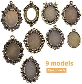 img 3 attached to 18-Piece Bezel Pendant Trays: 25x18mm Oval Cabochon Settings for DIY Jewelry Making in 9 Styles - Antique Bronze