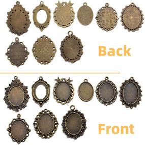 img 2 attached to 18-Piece Bezel Pendant Trays: 25x18mm Oval Cabochon Settings for DIY Jewelry Making in 9 Styles - Antique Bronze