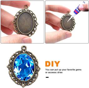 img 1 attached to 18-Piece Bezel Pendant Trays: 25x18mm Oval Cabochon Settings for DIY Jewelry Making in 9 Styles - Antique Bronze