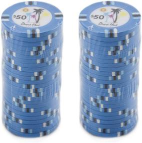 img 3 attached to 🎰 Набор покерных фишек Claysmith Gaming Desert Heat: тяжелый 13.5 г фишки из композитного керамического клея - набор из 50 штук - фишки премиум-качества для казино