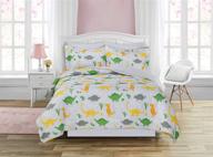 bedspread kids dinosaur orange yellow logo