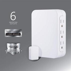 img 3 attached to GE Pro 6-Outlet Extender Surge Protector with Side Access, Wall Tap Adapter, 3-Prong, 1200 Joules, Warranty, UL Listed - White (10353)