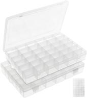 umirokin 2 pack bead organizer box with 36 compartments 📦 – ideal for crafts, tackle, rocks, washi tape, thread, nails, and more! logo