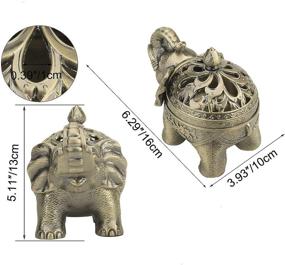 img 3 attached to Bronze Elephant Alloy Incense Holder Stand with Lid - K COOL 🐘 Cone Coil Incense Burner Ash Catcher, Aromatherapy Ornament Home Decoration for Indoor/Outdoor Use