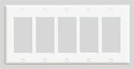 leviton 80423-w 5-gang decora/gfci device decora wallplate for enhanced safety and convenience logo