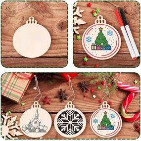 img 1 attached to 🎄 Max Fun 100PCS DIY Wooden Christmas Ornaments: Unfinished Predrilled Wood Circles for Crafts, Centerpieces, and Holiday Hanging Decorations in 10 Shapes