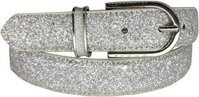 img 4 attached to Gold Buckle Sequin Studded Women's Leather Belts for Jeans by AMI VEIL