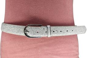 img 3 attached to Gold Buckle Sequin Studded Women's Leather Belts for Jeans by AMI VEIL