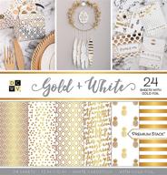 📚 dcwv gold and white premium printed cardstock stack, 12"x12" – enhanced for seo logo