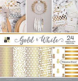 img 4 attached to 📚 DCWV Gold and White Premium Printed Cardstock Stack, 12"x12" – Enhanced for SEO