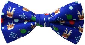 img 4 attached to 🎀 Printed Microfiber Christmas Bow Ties for Boys by Spring Notion - Stylish Accessories