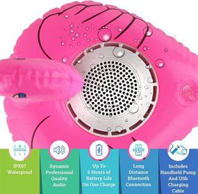 img 2 attached to 🦩 Caleo Inflatable Floating Bluetooth Speaker - Waterproof Wireless Speaker with Powerful Audio & Extended Battery Life - Includes Pump & USB Cable - Pink Flamingo