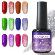 💎 diamond top coat gel sparking top coat nail polish - u-shinein nail polish no wipe top coat for nail art decoration, gel nail manicure art diy and salon use logo