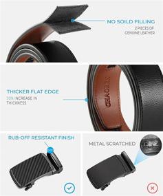 img 1 attached to 👔 Genuine Leather Ratchet Belt: Effortlessly Adjustable Men's Accessory