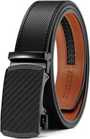 img 4 attached to 👔 Genuine Leather Ratchet Belt: Effortlessly Adjustable Men's Accessory