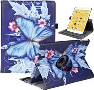 blue butterfly ipad 10.2-inch case - 360 degree rotating stand protective cover with auto sleep wake system for apple ipad 9th, 8th, and 7th generation (2021, 2020, 2019) logo