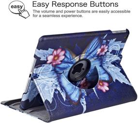 img 1 attached to Blue Butterfly iPad 10.2-Inch Case - 360 Degree Rotating Stand Protective Cover with Auto Sleep Wake System for Apple iPad 9th, 8th, and 7th Generation (2021, 2020, 2019)