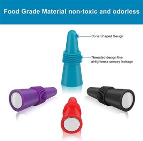 img 1 attached to 🍾 RAIINIESTTAR Wine Stoppers: 8 Pcs, Reusable Silicone + Stainless Steel, Beverage and Wine Bottle Stopper with Handle Top
