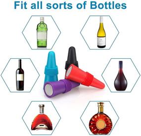 img 2 attached to 🍾 RAIINIESTTAR Wine Stoppers: 8 Pcs, Reusable Silicone + Stainless Steel, Beverage and Wine Bottle Stopper with Handle Top