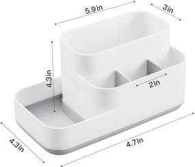 img 2 attached to Toothbrush Countertop Compartments Multifunctional Office（Gray）