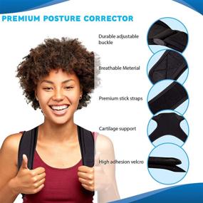 img 1 attached to 👍 Universal Fit Posture Corrector for Men & Women - Adjustable Back Straightener, Back Brace, Posture Support, Posture Brace, Upper Back Brace for Clavicle to Promote Neck, Back, and Shoulder Support