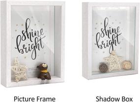 img 3 attached to 🖼️ Afuly White Shadow Box Photo Frames: 6x8 and 5x7 Wooden Deep Frames for Freestanding or Wall Hanging - Ideal for Cards, Tickets, and Baby Shower - Set of 2 - Perfect Thanksgiving & Christmas Gifts