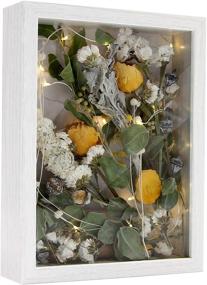 img 1 attached to 🖼️ Afuly White Shadow Box Photo Frames: 6x8 and 5x7 Wooden Deep Frames for Freestanding or Wall Hanging - Ideal for Cards, Tickets, and Baby Shower - Set of 2 - Perfect Thanksgiving & Christmas Gifts