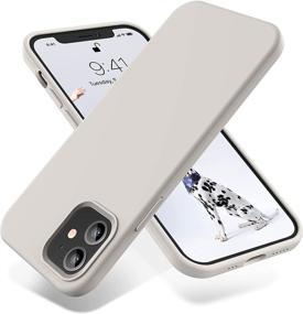 img 4 attached to 📱 OTOFLY Soft Touch Silicone Case for iPhone 12/12 Pro (6.1 inch) - Stone, Premium Full-Body Protection