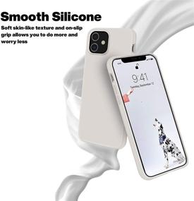 img 2 attached to 📱 OTOFLY Soft Touch Silicone Case for iPhone 12/12 Pro (6.1 inch) - Stone, Premium Full-Body Protection