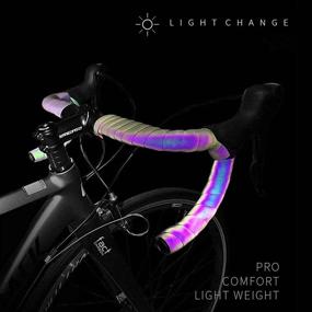 img 1 attached to 🚴 Maizad Reflective Bicycle Handlebar Tapes - Non-Slip Grip, Color Changing Mountain Bike Tape with Bar Plugs - Soft Touch, Waterproof and Wear Resistant