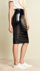 img 1 attached to Stylish Patent Midi Skirt for Women by Commando: Perfect for Any Occasion