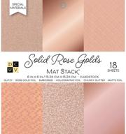 dazzling solid rose golds: dcwve specialty stack 6x6 🌹 foil & glitter paper - 18 sheets, 6 designs/3 each logo