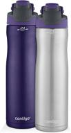 💦 contigo autoseal chill stainless steel water bottles, 24 oz, ss/grapevine & grapevine, 2-pack: stay hydrated and stylish on-the-go! logo