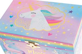 img 1 attached to 🦄 Jewelkeeper Girl's Musical Jewelry Storage Box with Pullout Drawer, Cotton Candy Unicorn Design, Playing Somewhere Over the Rainbow Tune