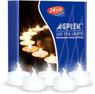 🕯️ agptek tea lights: 24 pack flameless led candles for wedding & party décor (cool white) logo