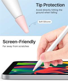 img 2 attached to 🖊️ МоКо [10 шт] Розовые силиконовые колпачки для пера для iPad - совместимые с Apple Pencil 1-го поколения/2-го поколения - легкий защитный чехол для рисования и письма - антипроизводительный дизайн