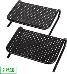 img 1 attached to 🖥️ 2METMONST-BLK Metal Monitor Stand - Monitor Riser for Computer, Laptop, Desk, iMac - 2-Pack - Black