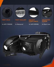 img 2 attached to Фары Nilight для грузовика Ram 1500 2500 3500 2002-2005 года - черный корпус, прозрачный угол, комплект замены фар - водительская и пассажирская стороны, 2 штуки.