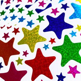 img 2 attached to ✨ Kenkio Laser Shiny Sparkle Star Stickers Set - 680 Reward Labels for Added Motivation and Fun! Self Adhesive Glitter Stars in Assorted Sizes - 20 Sheets