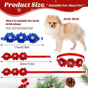 img 3 attached to 🎀 38-Piece Pet Tie Set: 8 Christmas Dog Ties, 15 Dog Flower Collars, and 15 Dog Bow Tie Collars - Adjustable Pet Collar Accessories for Grooming Dogs and Cats